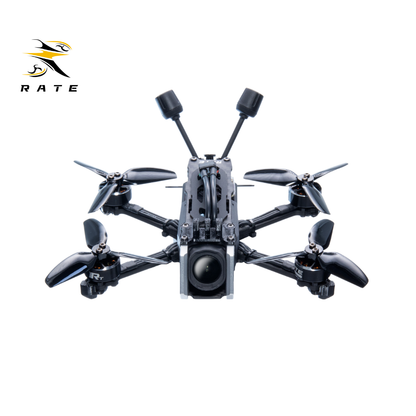 Front view of RATE S30 3-inch FPV drone built with HD camera & VTX, black high-efficiency propellers, optimized frame for tree freestyle and cinematic aerial shooting.