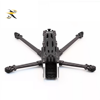 Front view of the RATEFPV L40 Pro 4-inch freestyle frame featuring a precision CNC aluminum camera cage and optimized DC geometry for clean HD footage.