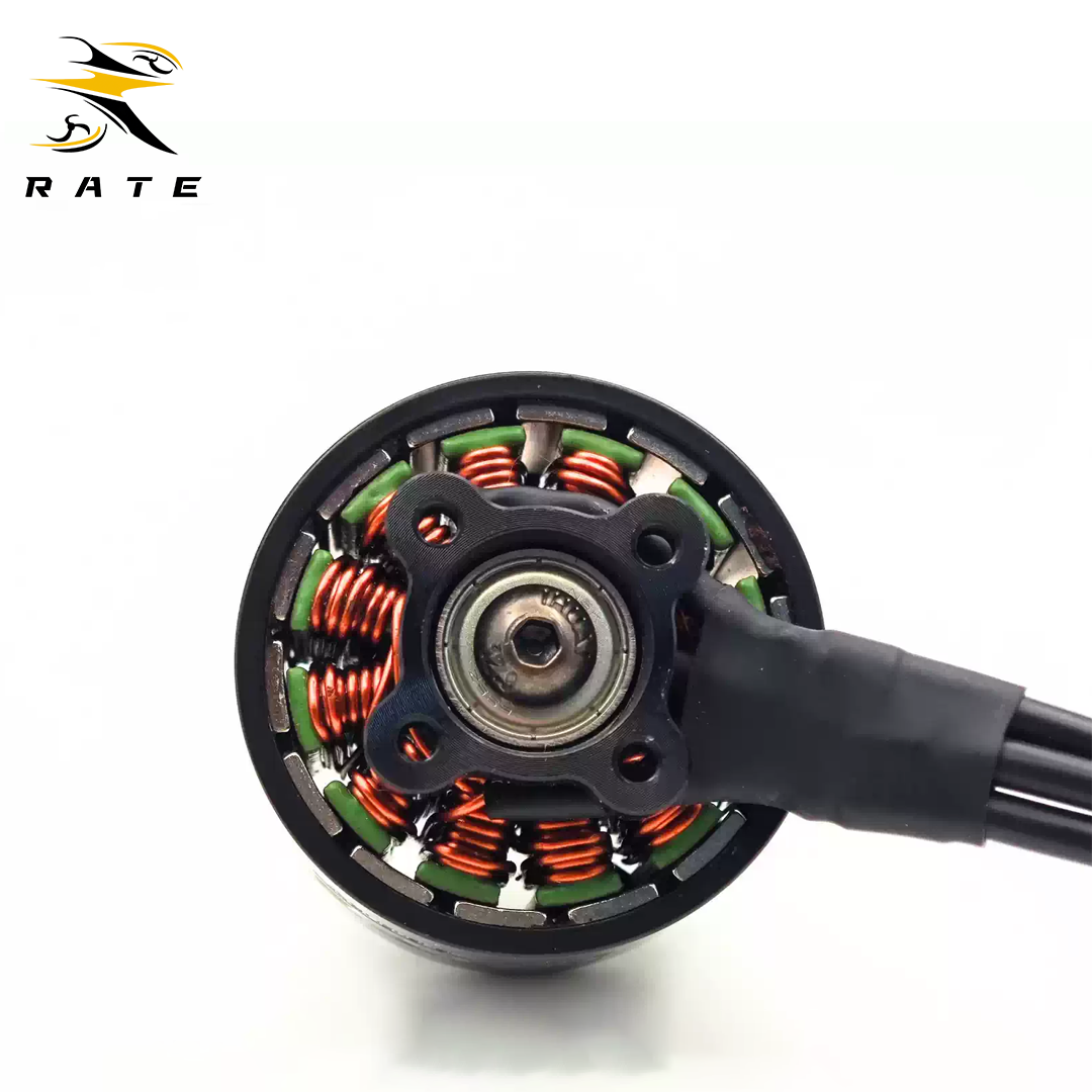 Close-up view of RATE 3115 900KV brushless motor internal components, featuring high-quality copper windings, high-grade magnets, and precision bearings for maximum efficiency, power output, and durability in FPV drone applications.