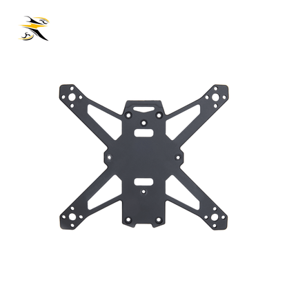 Black carbon fiber bottom plate for the RATEFPV W20 2-inch FPV frame (non-LED version), featuring motor mounting holes and cutouts for clean wiring, compatible with standard builds.