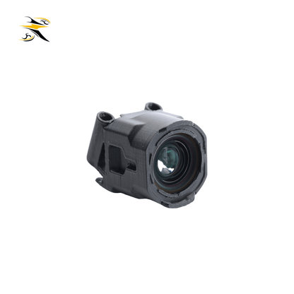 Black 3D printed camera lens guard/housing for the RATEFPV W20 frame, protects the FPV camera lens from crashes, scratches, and impacts during freestyle flights.