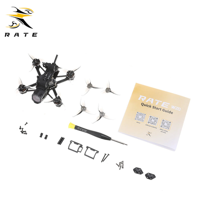 Complete accessory kit of RATE W20 2-inch  FPV quadcopter, including spare propellers, screwdriver, replacement frame parts, screws and official quick start guide, full spare accessories set for W20 mini freestyle drone