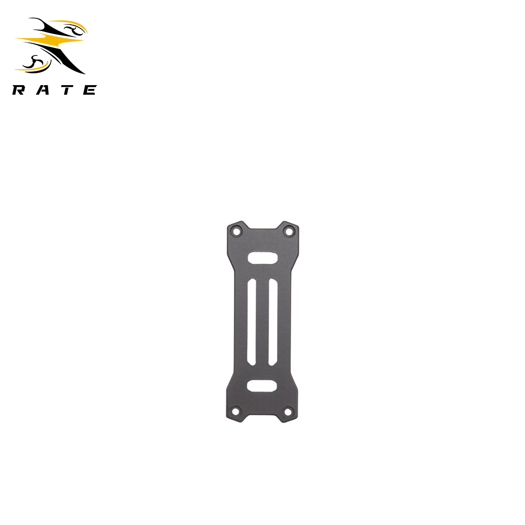 Black carbon fiber top plate for RATE W20 2-inch FPV frame, with precision-cut mounting holes and slots for lightweight strength, part of the W20 quadcopter frame kit.