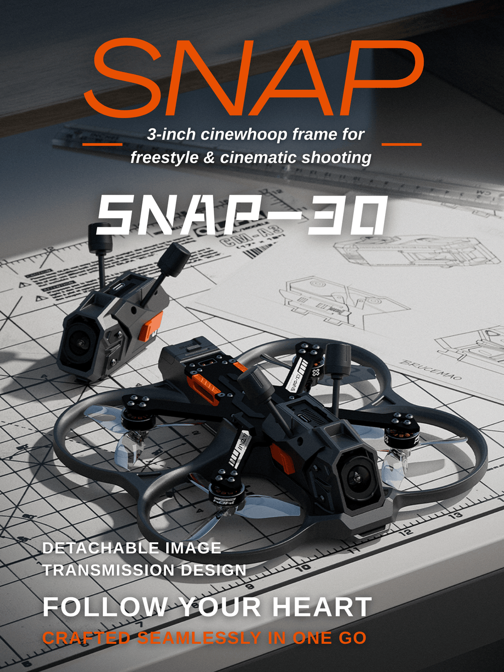 RATEFPV Snap 30 3 Inch Cinematic Cinewhoop FPV Drone With ELRS